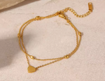 Golden Heart Layered Bracelet
