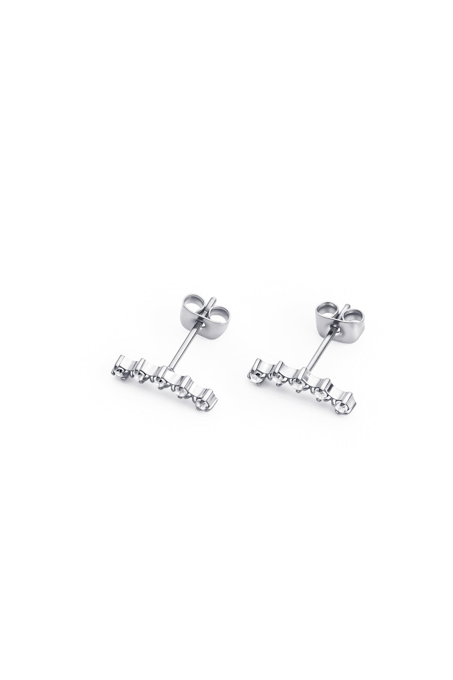 Sundrop Arc Earrings in Silver - Lifestyle Shot - Waterproof Earrings