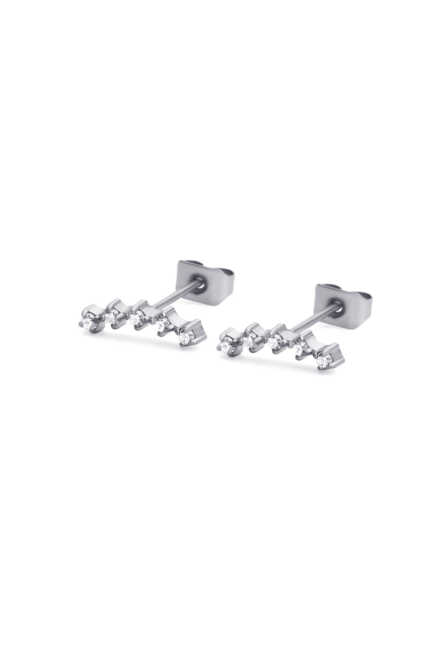 Sundrop Arc Earrings in Silver - Full Length - Waterproof Earrings