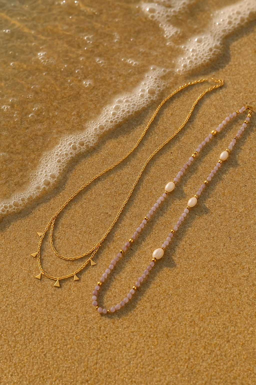 Close-up of Sundrop chain under water test