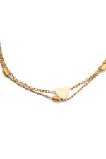 Sundrop Golden Heart Layered Bracelet in Gold - Side View - Waterproof Bracelet