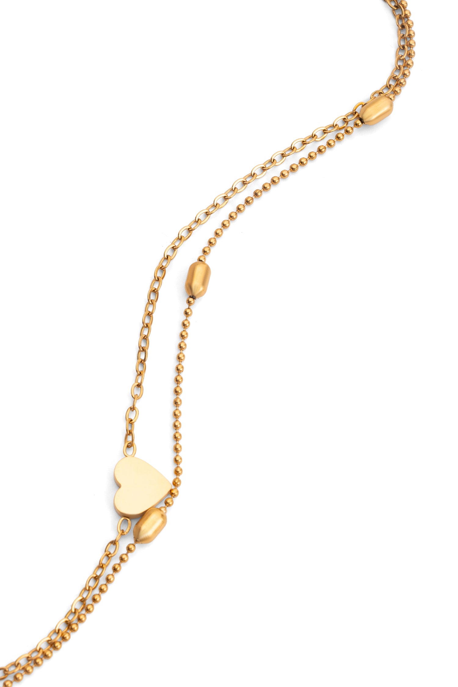 Sundrop Golden Heart Layered Bracelet in Gold - Styled Look - Waterproof Bracelet