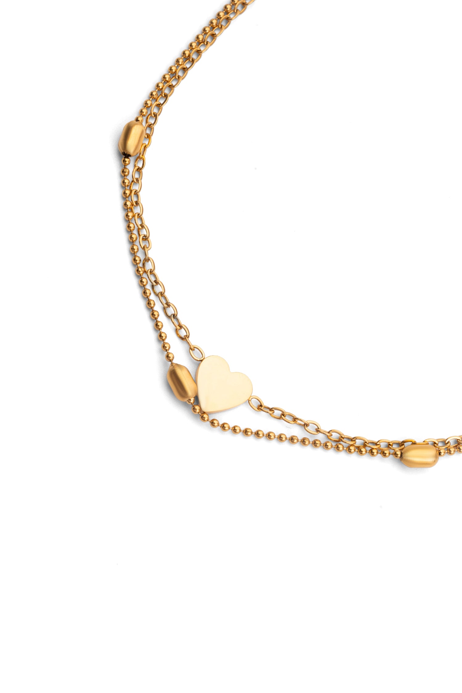 Sundrop Golden Heart Layered Bracelet in Gold - Product Shot - Waterproof Bracelet
