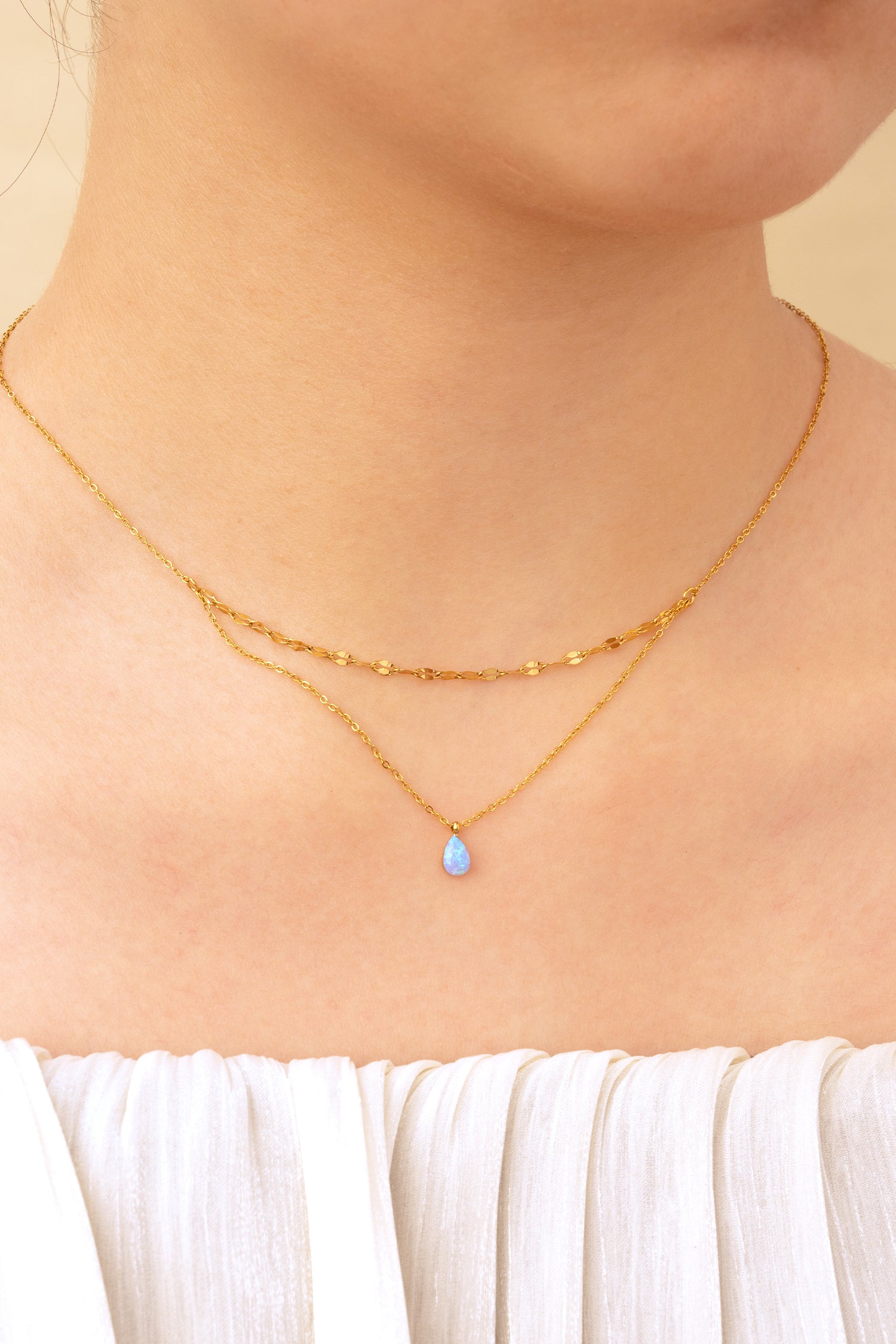 Sundrop Jetset Chain Necklace - Waterproof 18K Gold Plated Stainless Steel Chain Necklace