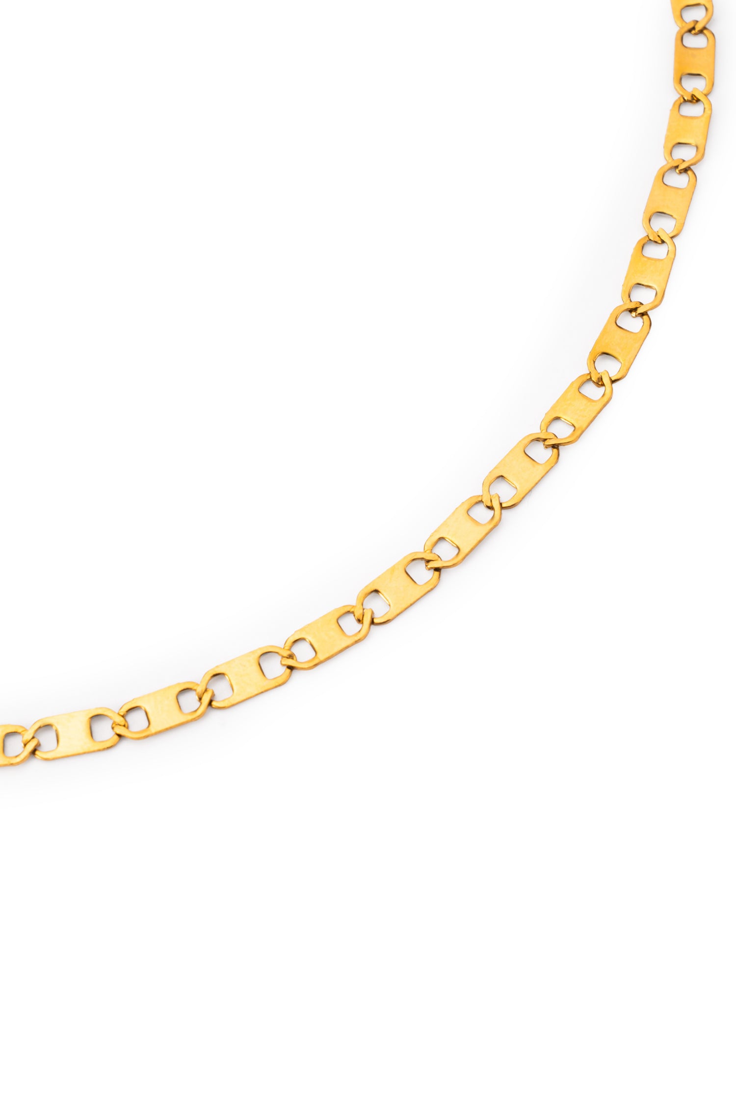Sundrop Link Chain Necklace in Gold - Detail Shot - Waterproof Necklace