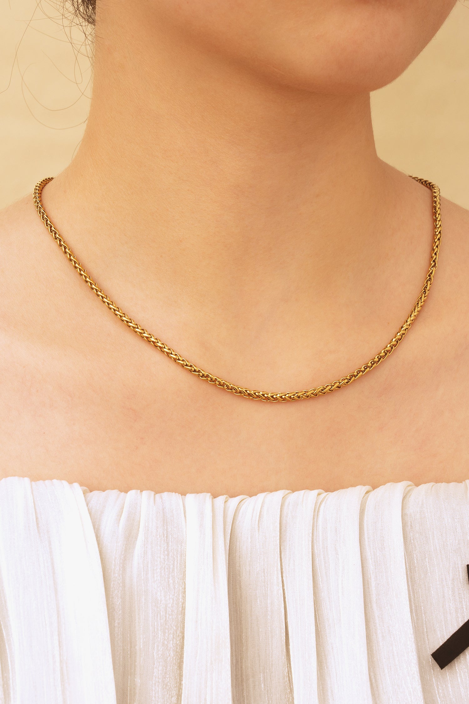 Sundrop Monaco Chain in Gold - Close-Up View - Waterproof Necklace