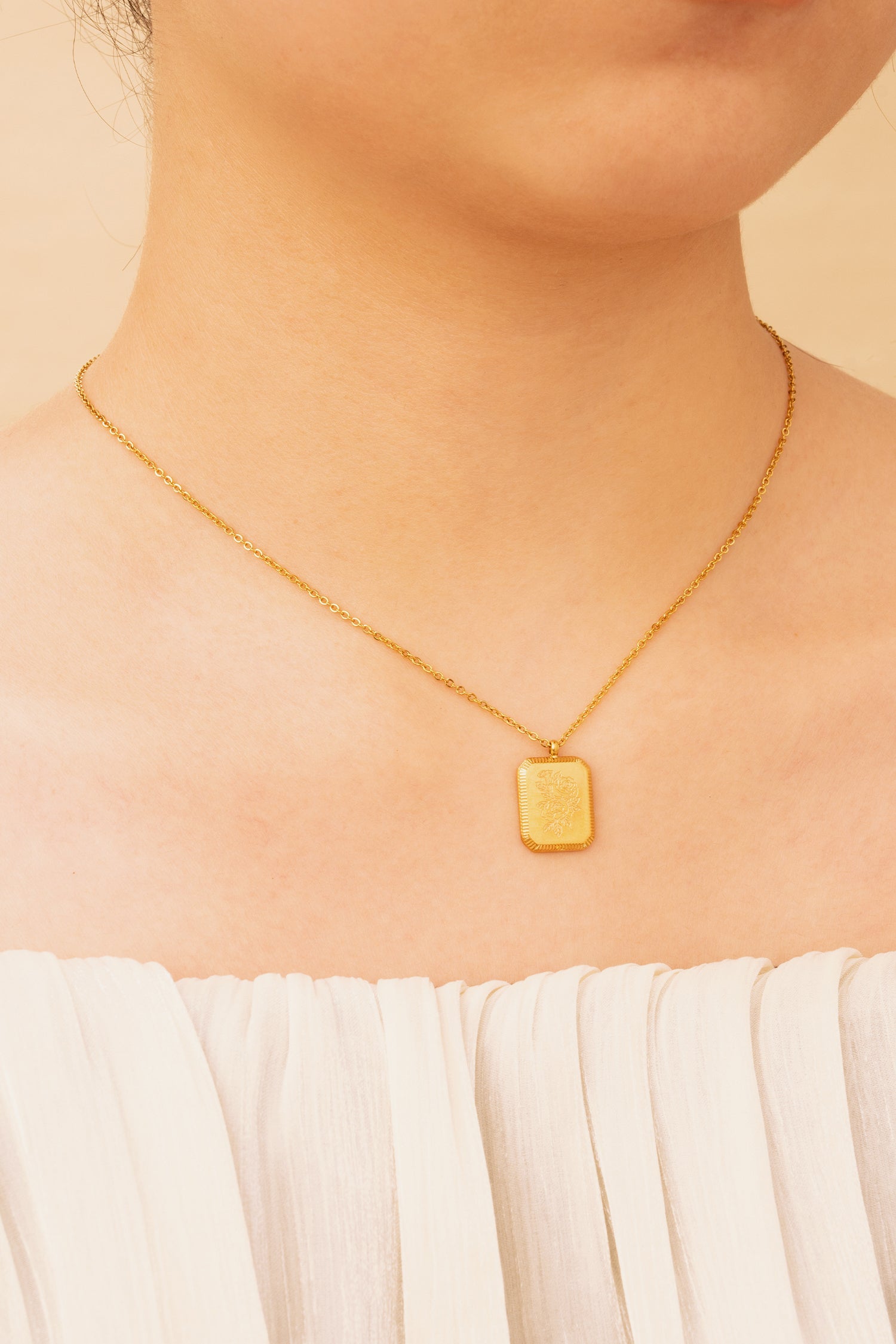 Sundrop Petal Pendant Necklace - Close-Up View - Waterproof Necklace