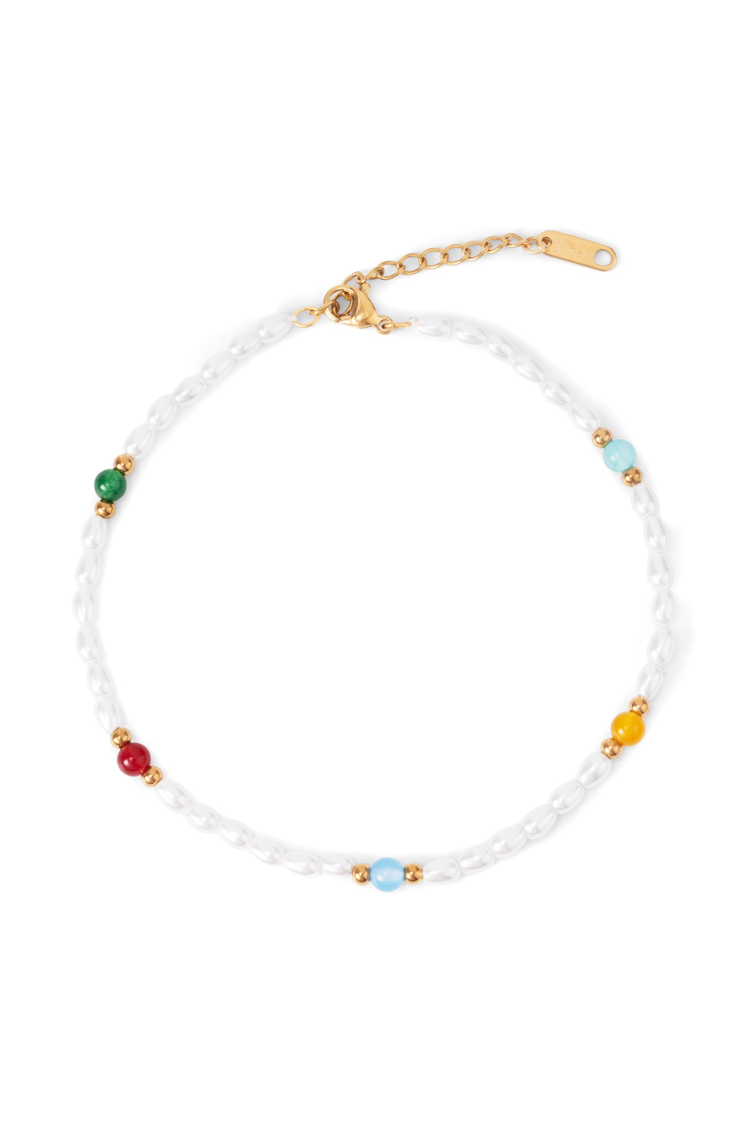 Sundrop Tidal Beaded Anklet - Waterproof Anklet | Tarnish-Free Stainless Steel Jewelry