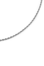 Sundrop Eterna Rope Chain in Silver - Flat Lay - Waterproof Necklace